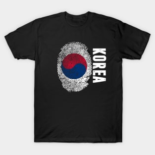 Korea Flag Fingerprint My Story DNA Korean T-Shirt